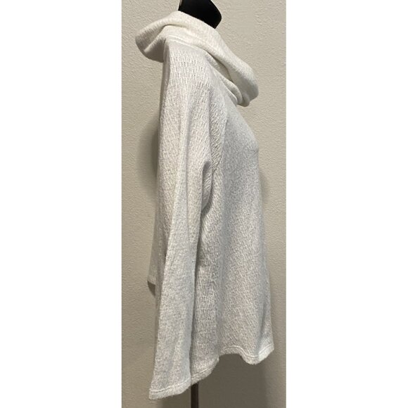 Ruby Rd. Womens Size PM Sweater White Long Sleeve Asymmetrical Hem - Picture 6 of 9